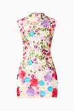 ROSETTE SLEEVELESS MINI DRESS IN MULTI FLORAL