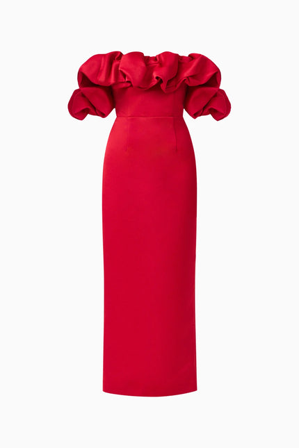 LUCETTA OFF SHOULDER IN RED