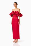 LUCETTA OFF SHOULDER IN RED
