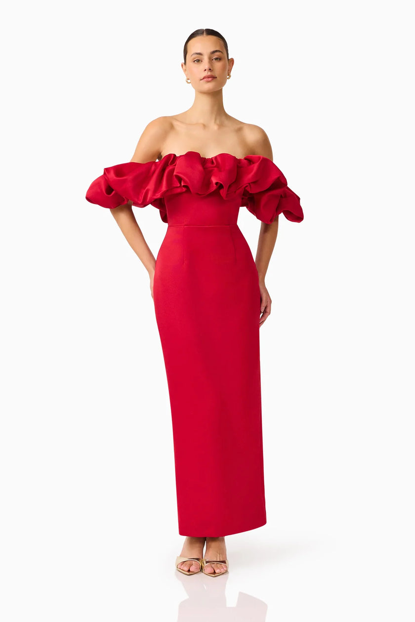 LUCETTA OFF SHOULDER IN RED