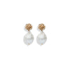 SUNBURST AND BAROQUE PEARL EARRINGS