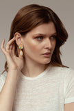 PAISLEY EARRINGS IN ROSE QUARTZ MOONSTONE AND AMAZONITE
