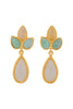 PAISLEY EARRINGS IN ROSE QUARTZ MOONSTONE AND AMAZONITE