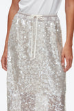 SEQUIN MIDI SKIRT IN FOG