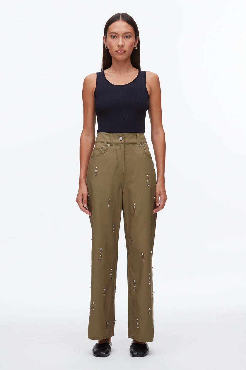STUD EMBELLISHED WIDE LEG PANT