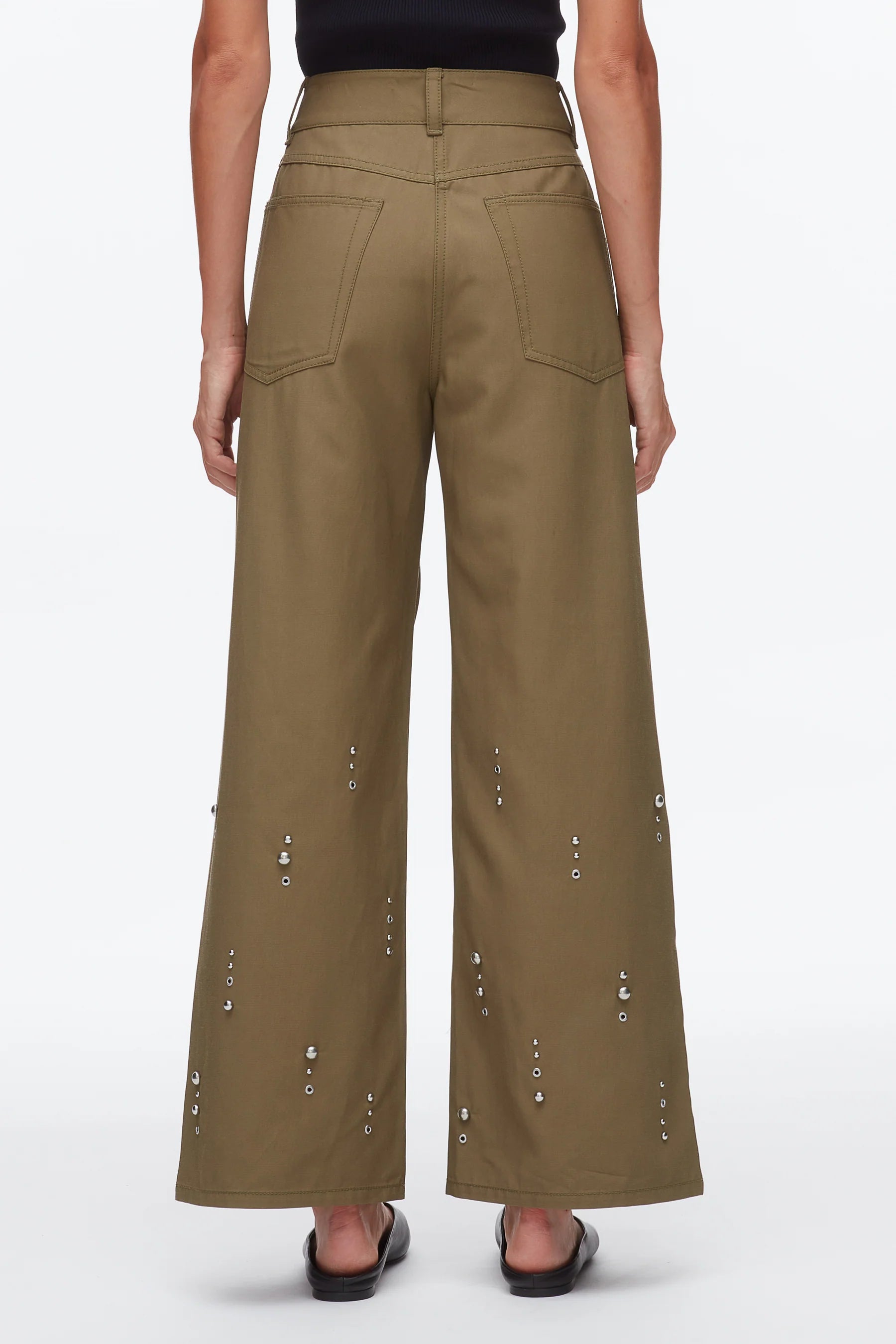STUD EMBELLISHED WIDE LEG PANT