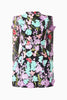 VELORIA LONG SLEEVE MINI DRESS IN BLACK AND PASTEL FLORAL