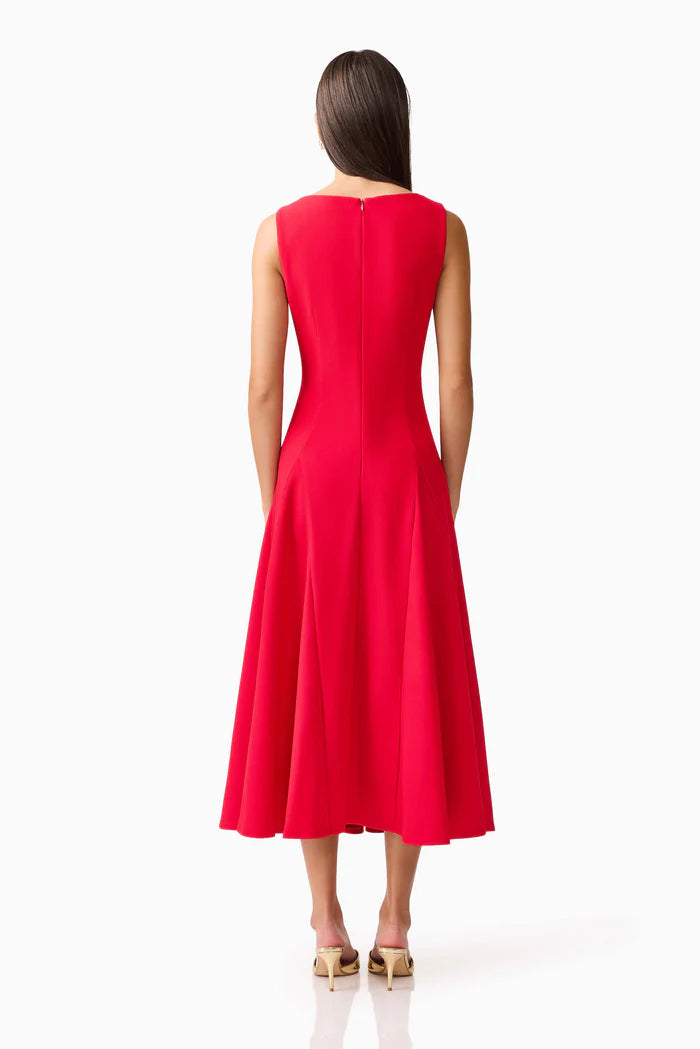 LILA  ALINE MIDI DRESS IN RED