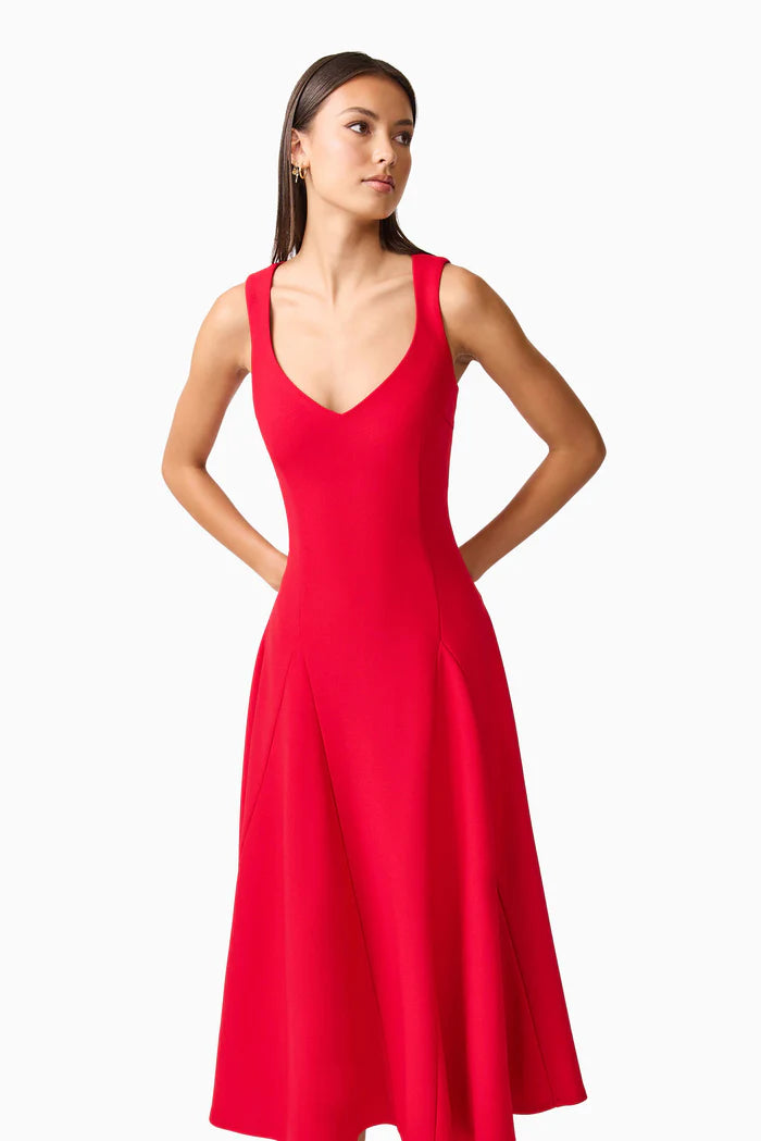 LILA  ALINE MIDI DRESS IN RED