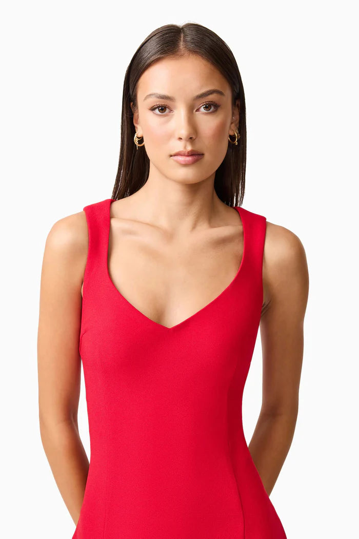 LILA  ALINE MIDI DRESS IN RED
