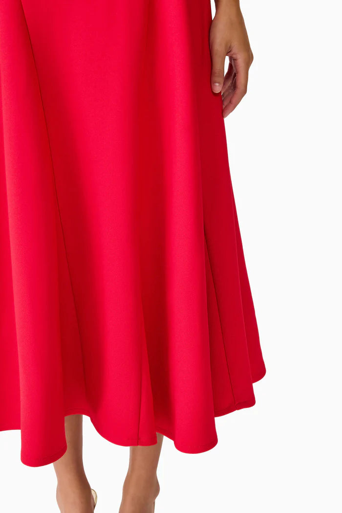 LILA  ALINE MIDI DRESS IN RED