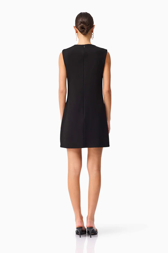 ZAHARA SHIFT MINI DRESS IN BLACK