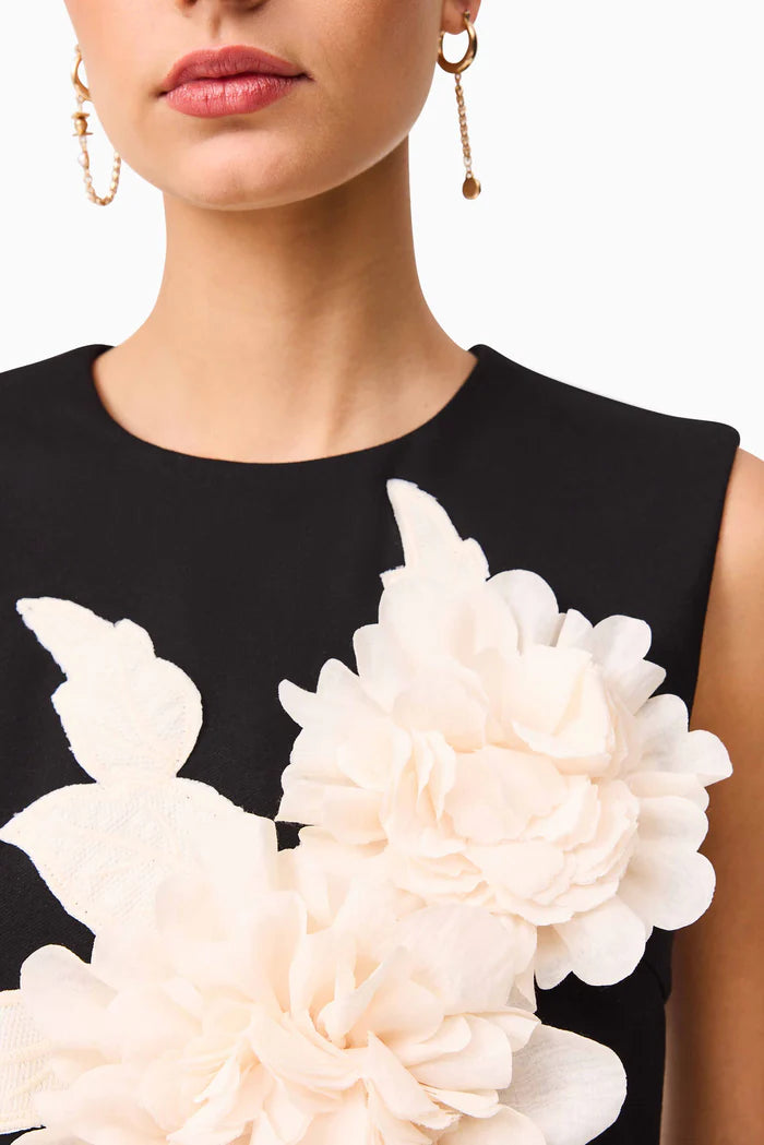 ZAHARA SHIFT MINI DRESS IN BLACK