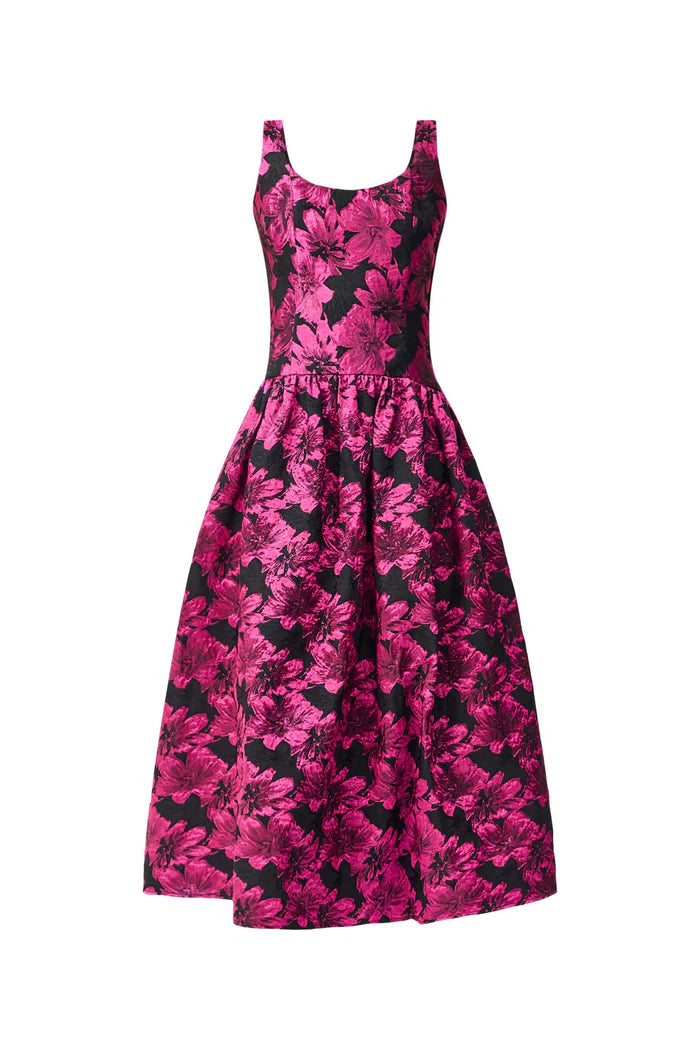 HOLLY ALINE GOWN IN PINK AND BLACK FLORAL