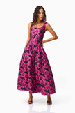 HOLLY ALINE GOWN IN PINK AND BLACK FLORAL
