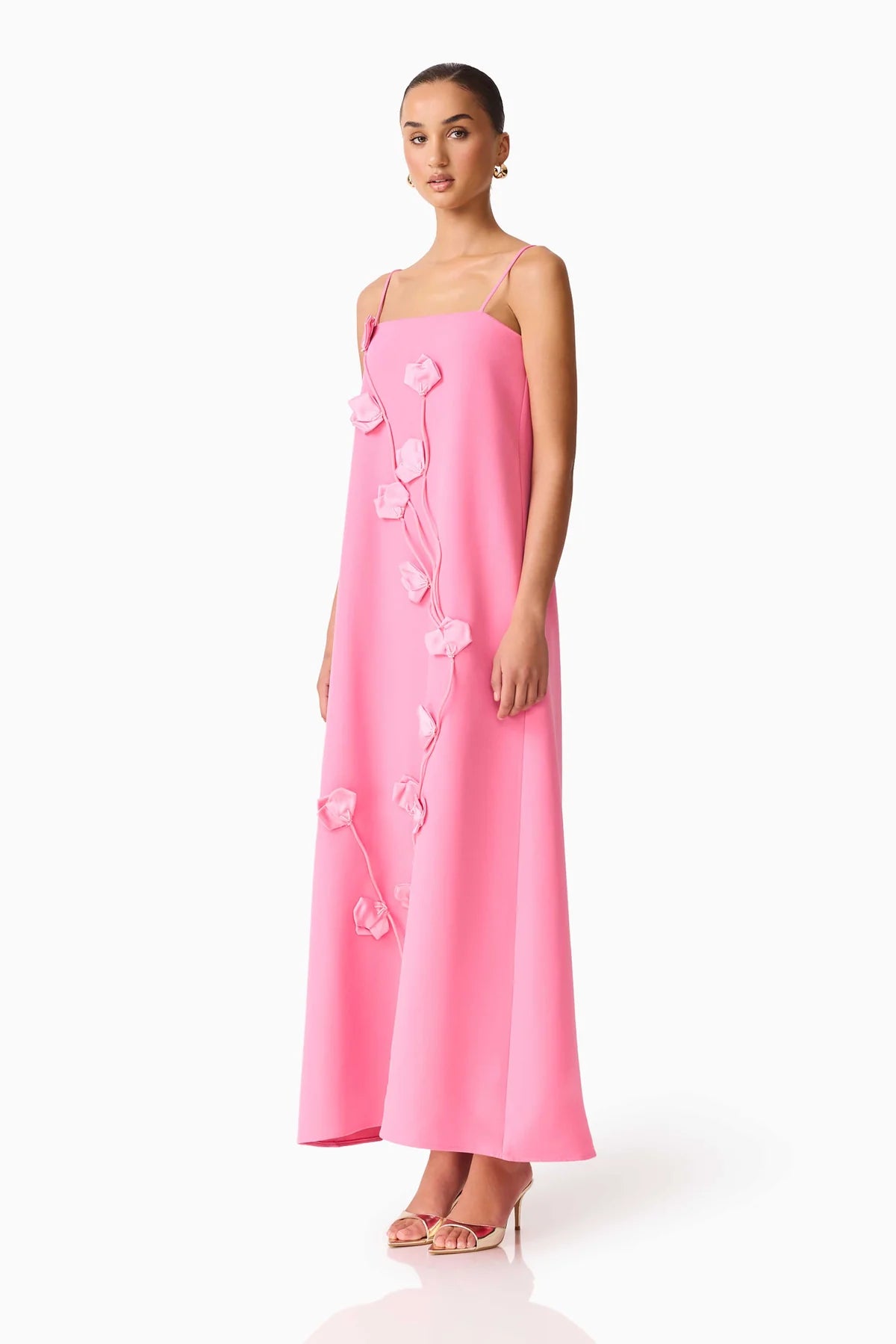 NOLANA FLORAL APPLIQUE GOWN