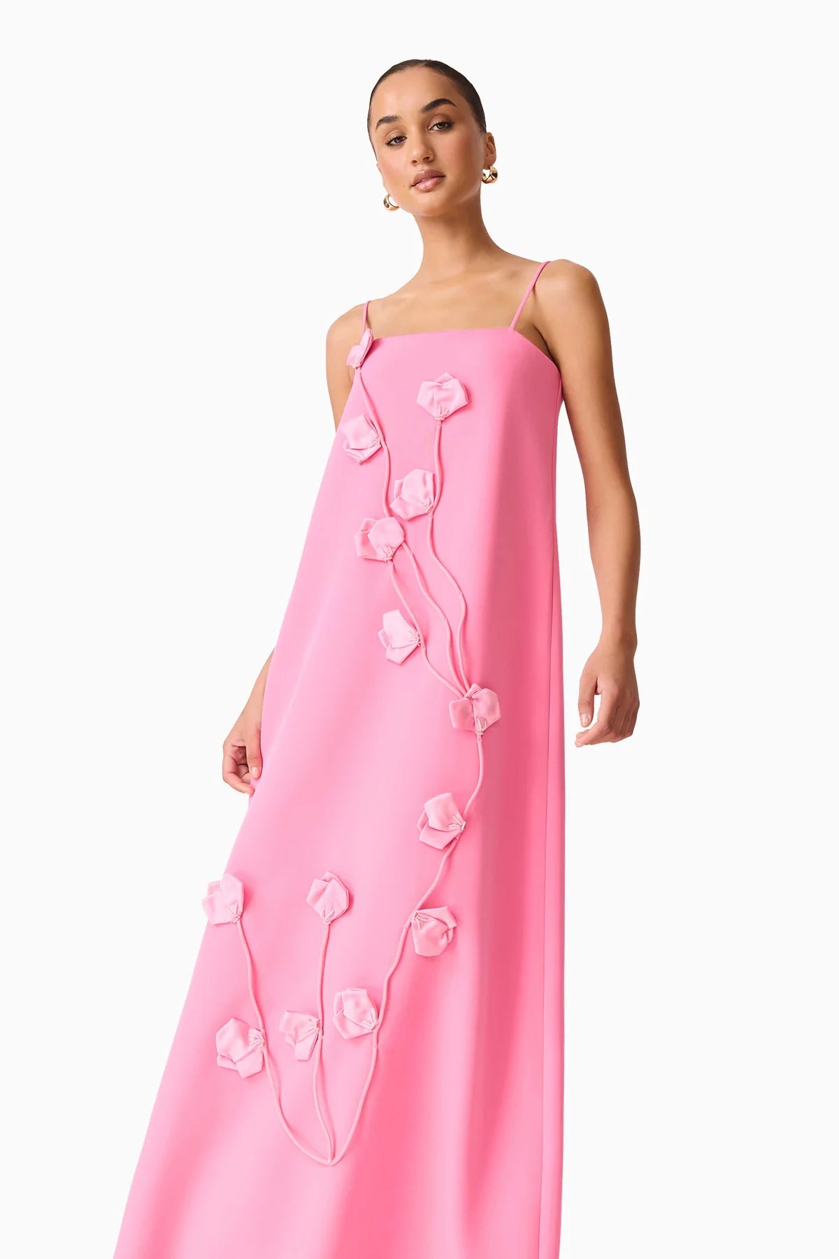 NOLANA FLORAL APPLIQUE GOWN