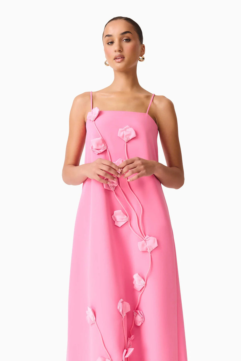 NOLANA FLORAL APPLIQUE GOWN