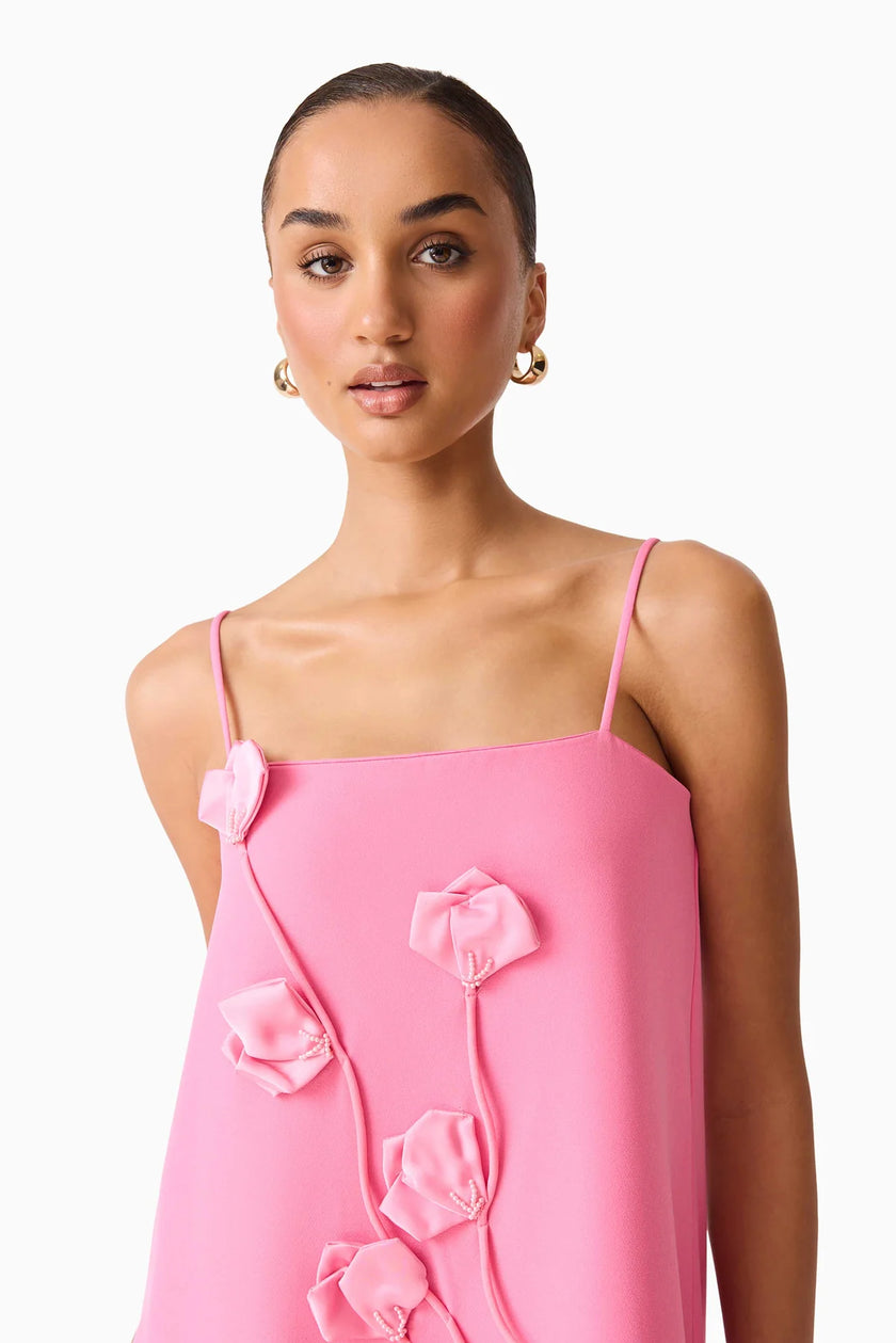 NOLANA FLORAL APPLIQUE GOWN