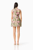 FLORA TULIP MINI DRESS IN PINK AND GREEN FLORAL