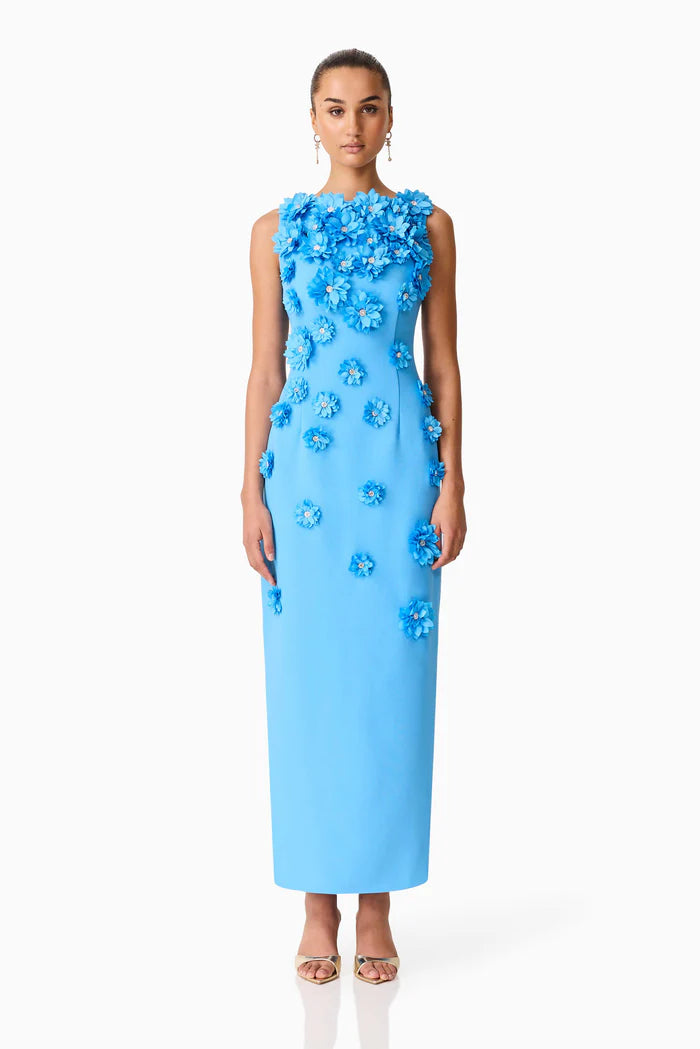 DALI FLORAL APPLIQUE GOWN
