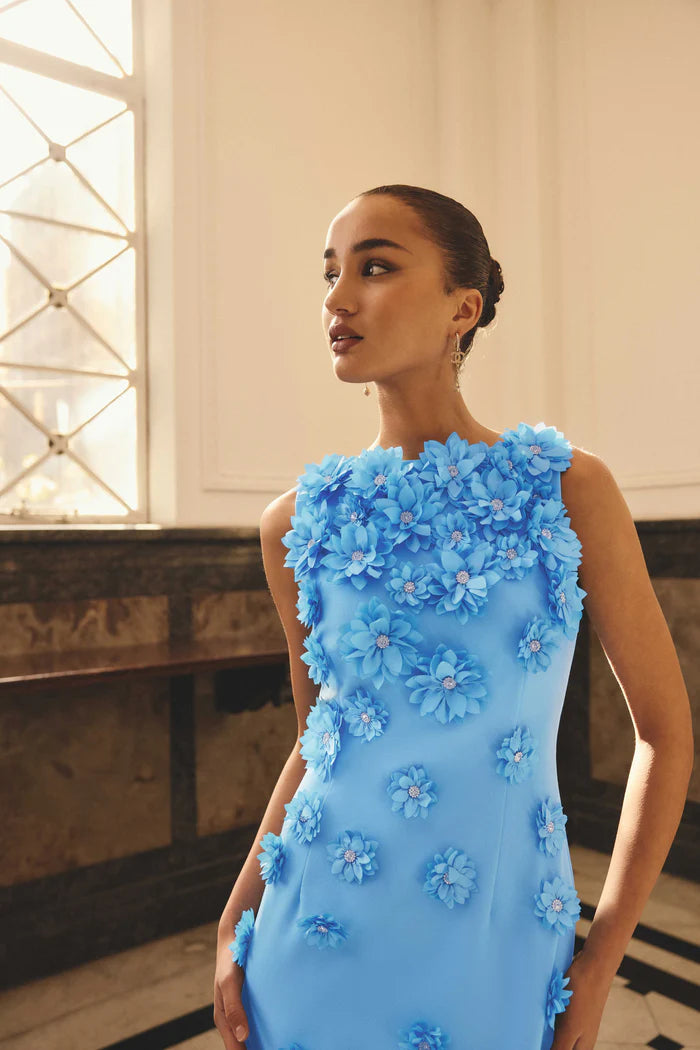 DALI FLORAL APPLIQUE GOWN