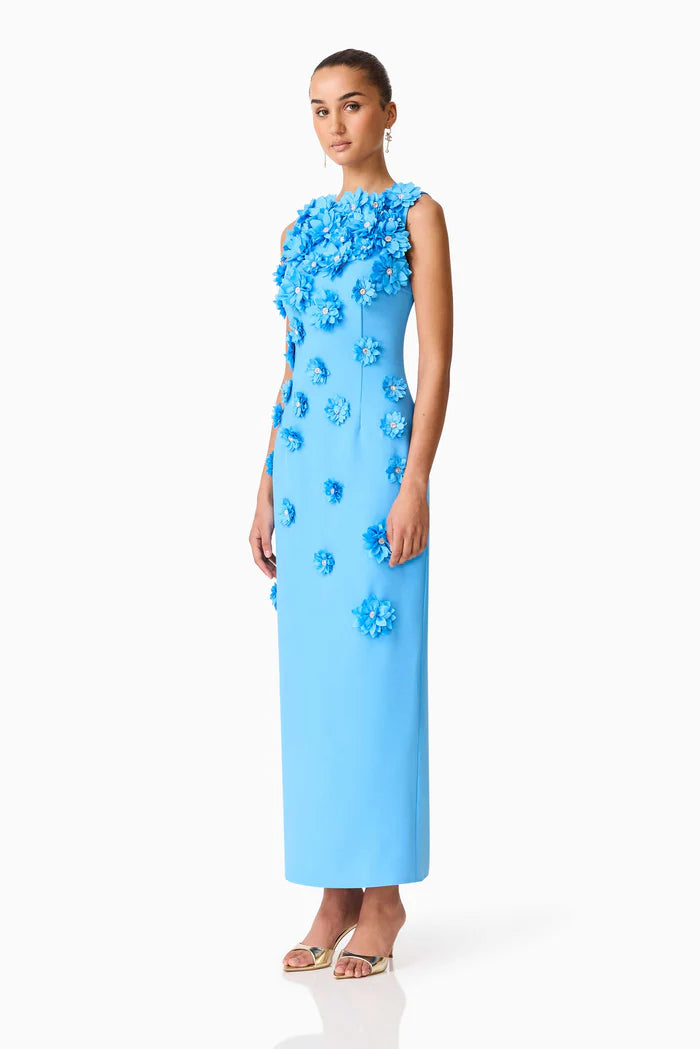 DALI FLORAL APPLIQUE GOWN