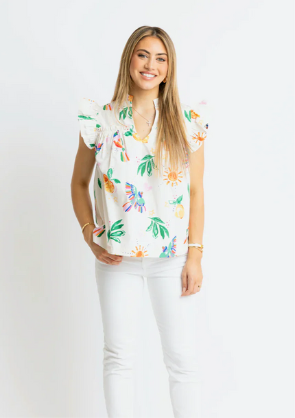 TOUCAN FRUIT VNECK TOP