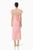 NATHALIE PUFF SLEEVE GOWN IN PINK FLORAL