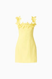 CARA SQUARE NECK MINI DRESS IN YELLOW