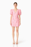 MONIQUE PUFF SLEEVE MINI DRESS IN PINK