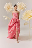 DIONNE STRAPLESS BALLGOWN IN PINK FLORAL