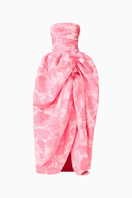 DIONNE STRAPLESS BALLGOWN IN PINK FLORAL