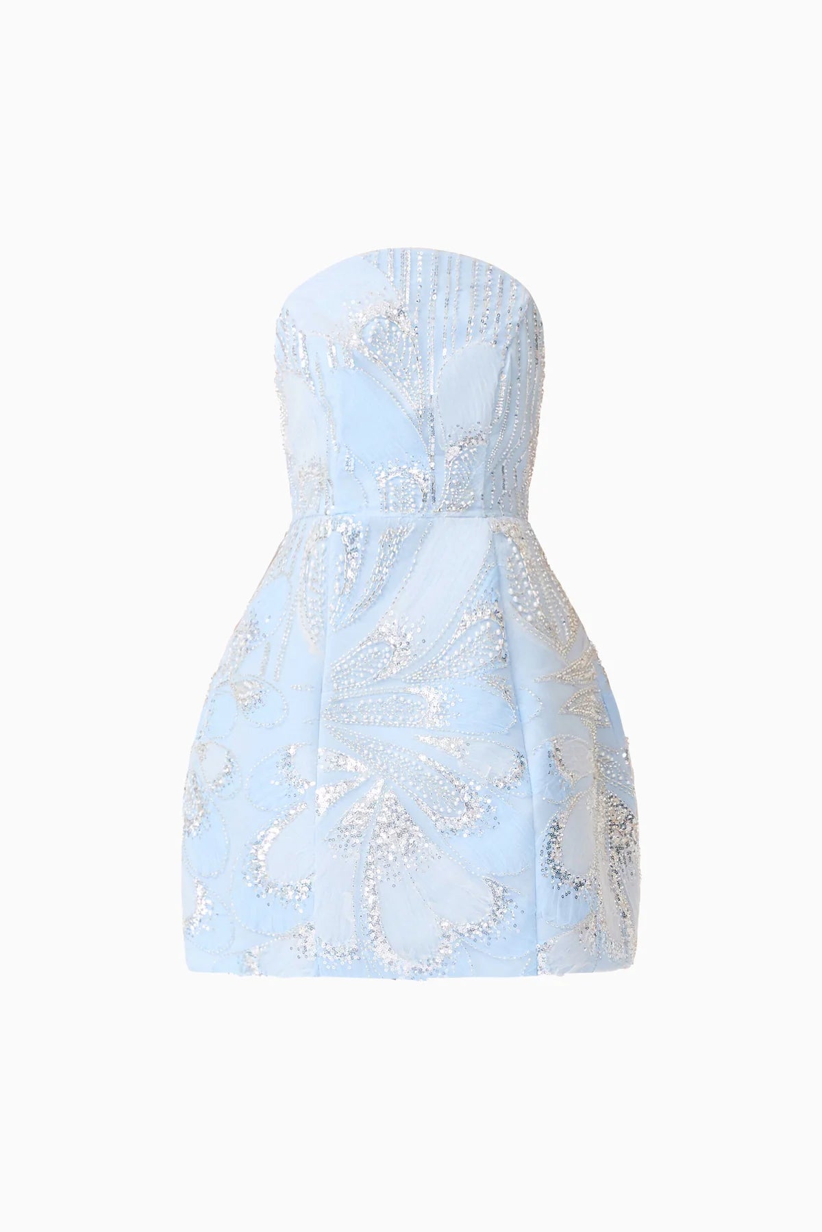 ANABELLE EMBELLISHED STRAPLESS MINI DRESS IN BLUE