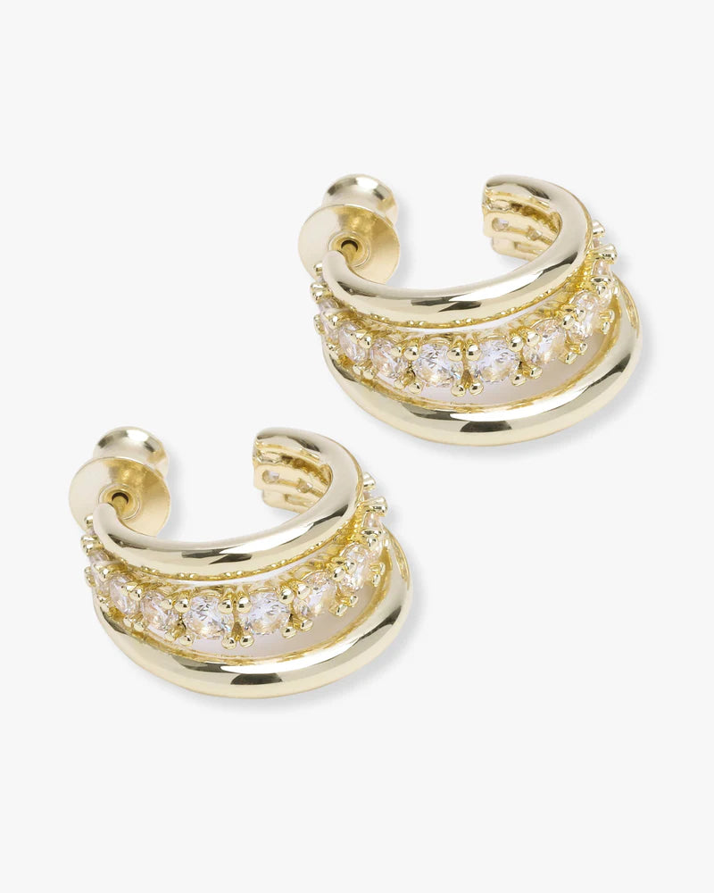 OH SHE FANCY SMOOTH AND DIAMOND HOOPS