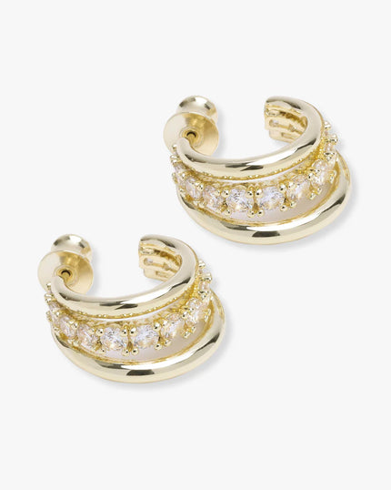 OH SHE FANCY SMOOTH AND DIAMOND HOOPS