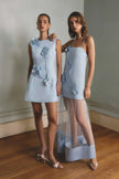 REINA  APPLIQUE MINI DRESS SKY BLUE
