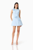 REINA  APPLIQUE MINI DRESS SKY BLUE