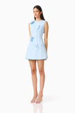 REINA  APPLIQUE MINI DRESS SKY BLUE