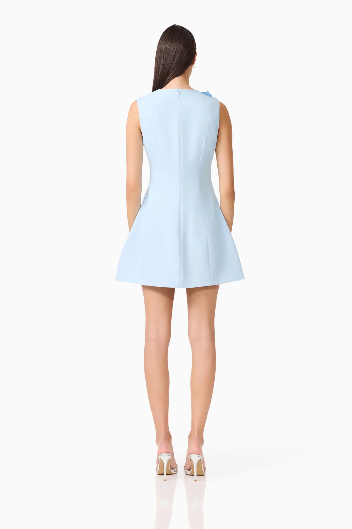 REINA  APPLIQUE MINI DRESS SKY BLUE