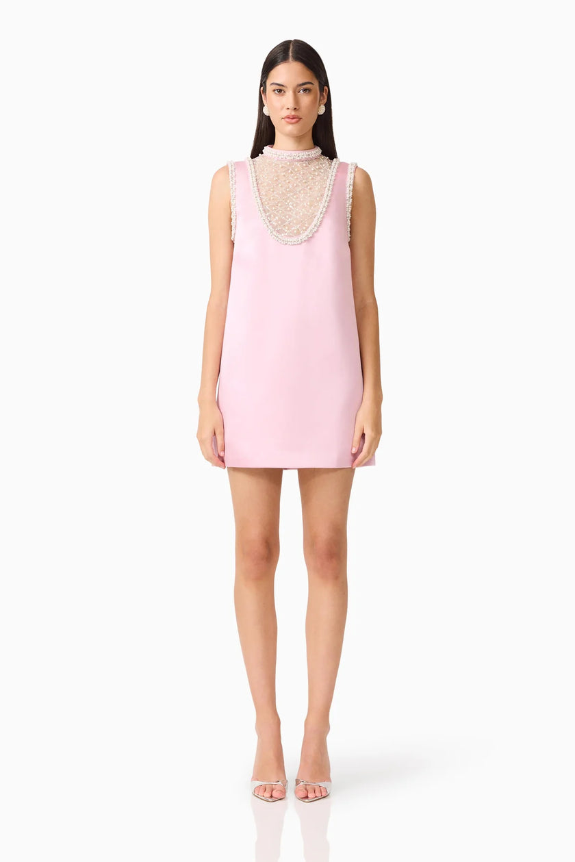 ESPERA SHIFT MINI DRESS IN ROSE PINK