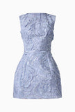 ELISA TULIP MINI DRESS IN STEEL BLUE