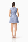 ELISA TULIP MINI DRESS IN STEEL BLUE