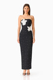 NATASIA EMBELLISHED MAXI DRESS IN BLACK