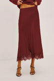 EBONY SKIRT IN CRIMSON
