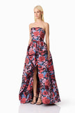 DELPHINE GOWN JACQUARD HIGH LOW