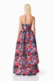 DELPHINE GOWN JACQUARD HIGH LOW