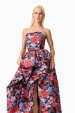 DELPHINE GOWN JACQUARD HIGH LOW