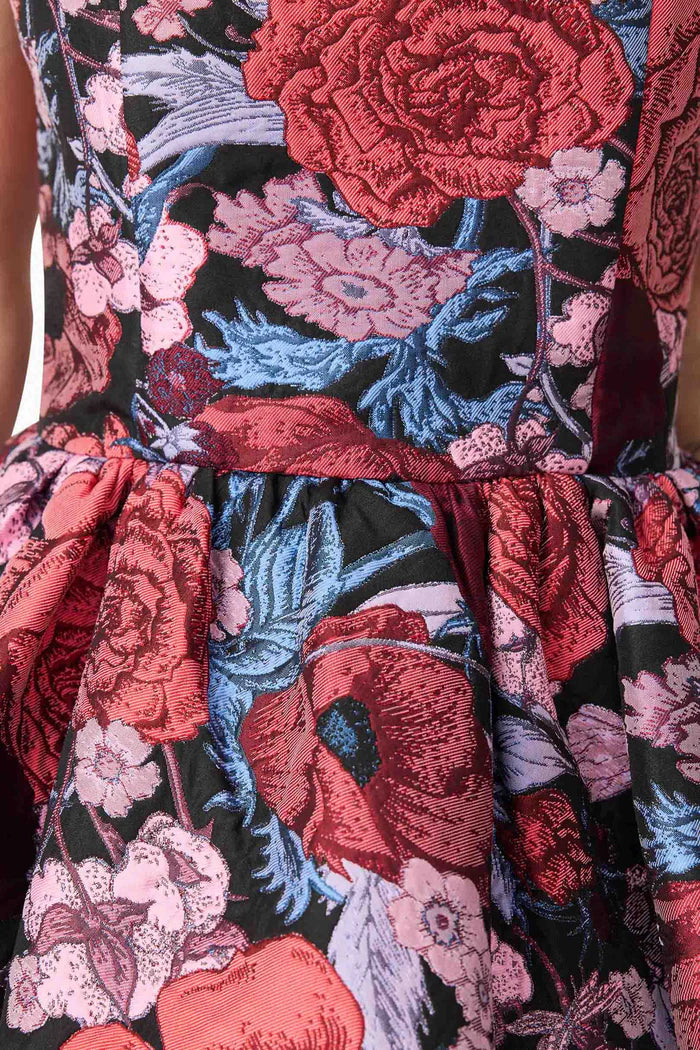 DELPHINE GOWN JACQUARD HIGH LOW