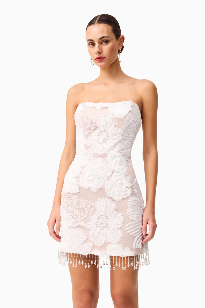 ROXANA STRAPLESS MINI DRESS IN WHITE